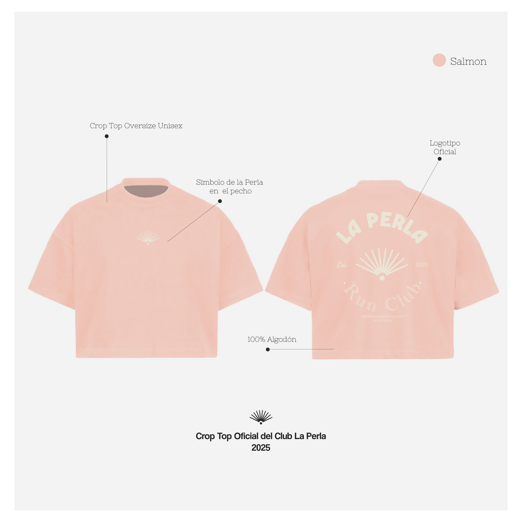 Crop Top Camisa Oficial La Perla Run Club 2025
