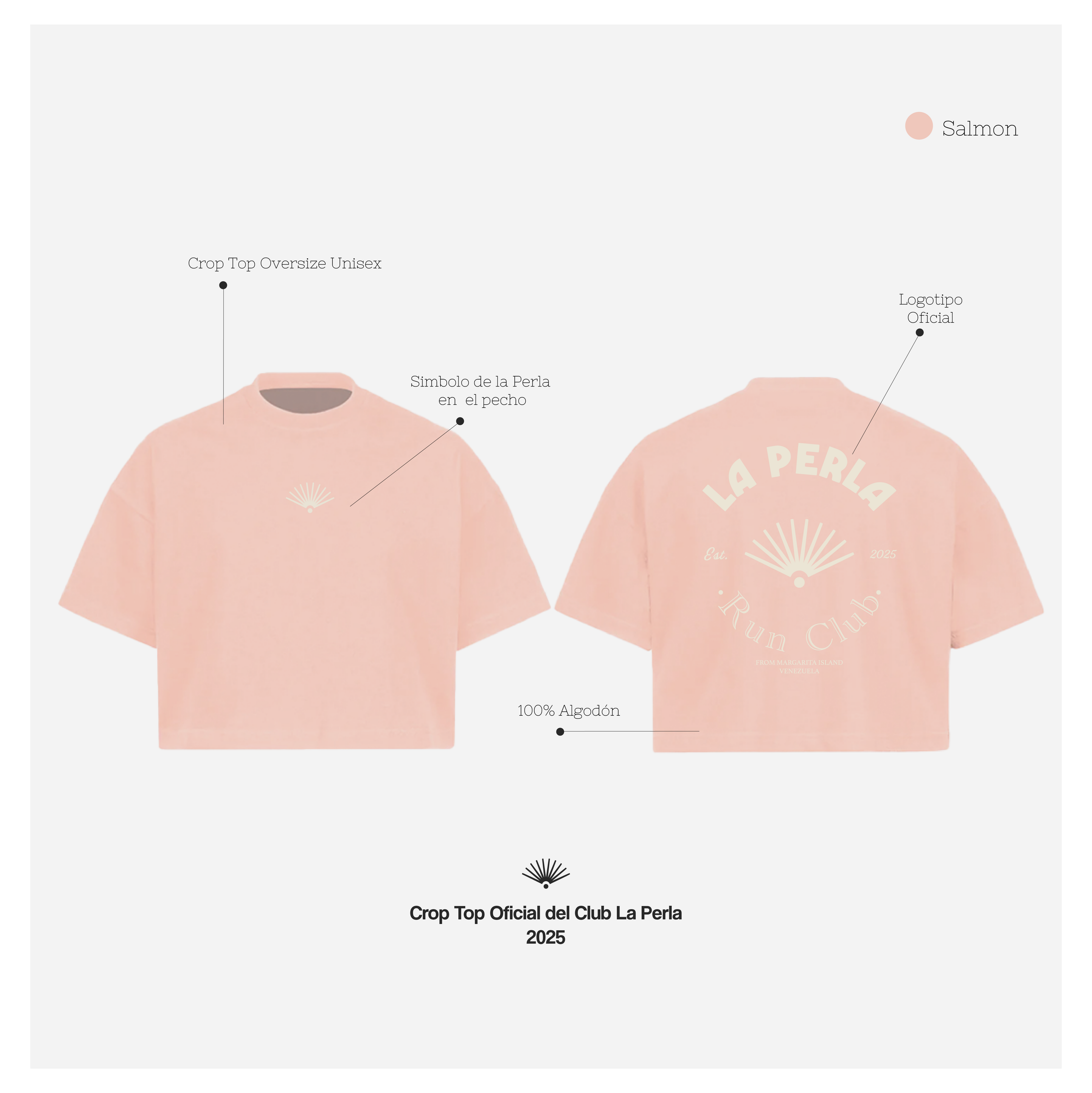 Crop Top Camisa Oficial La Perla Run Club 2025