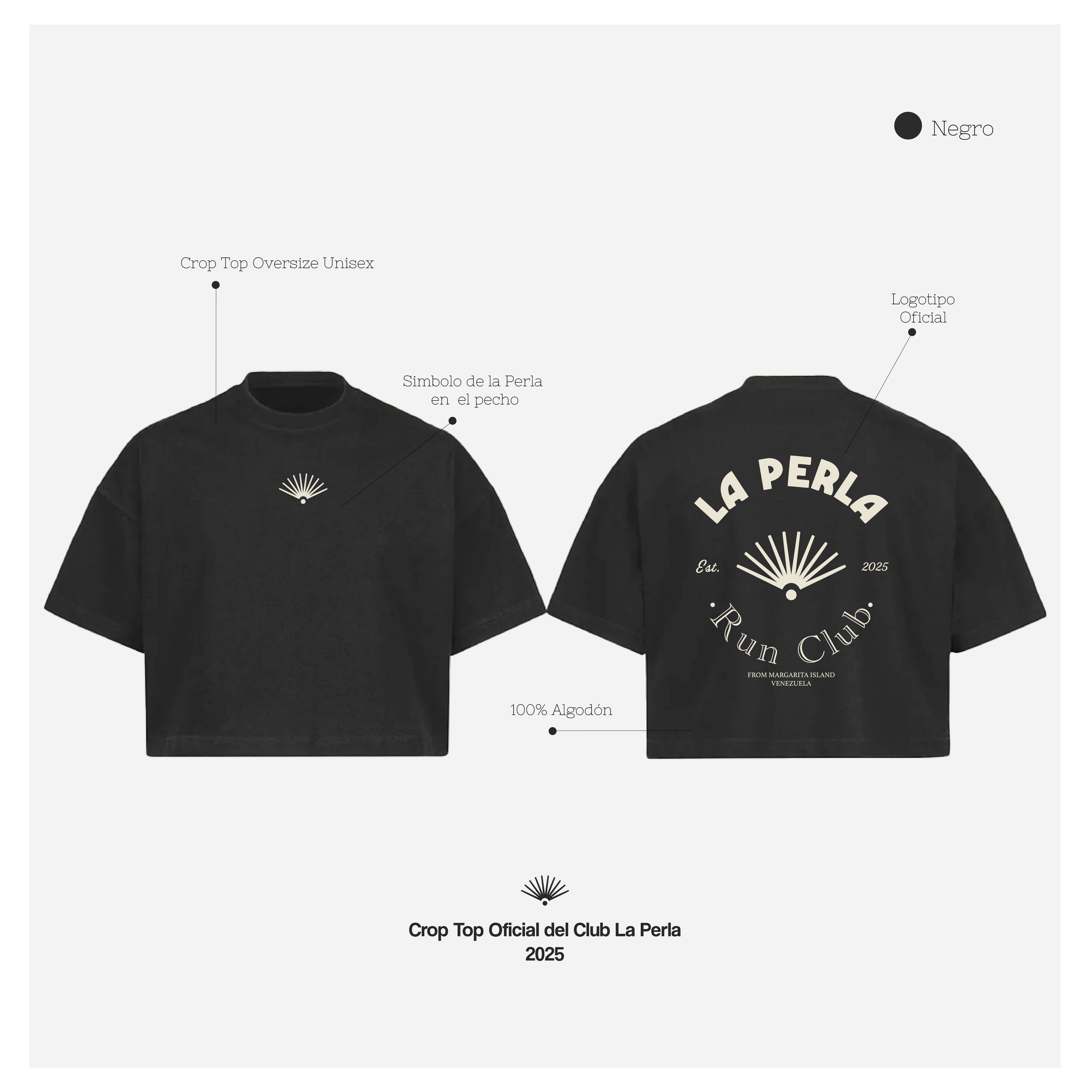 Crop Top Camisa Oficial La Perla Run Club 2025