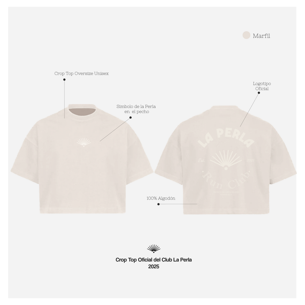 Crop Top Camisa Oficial La Perla Run Club 2025