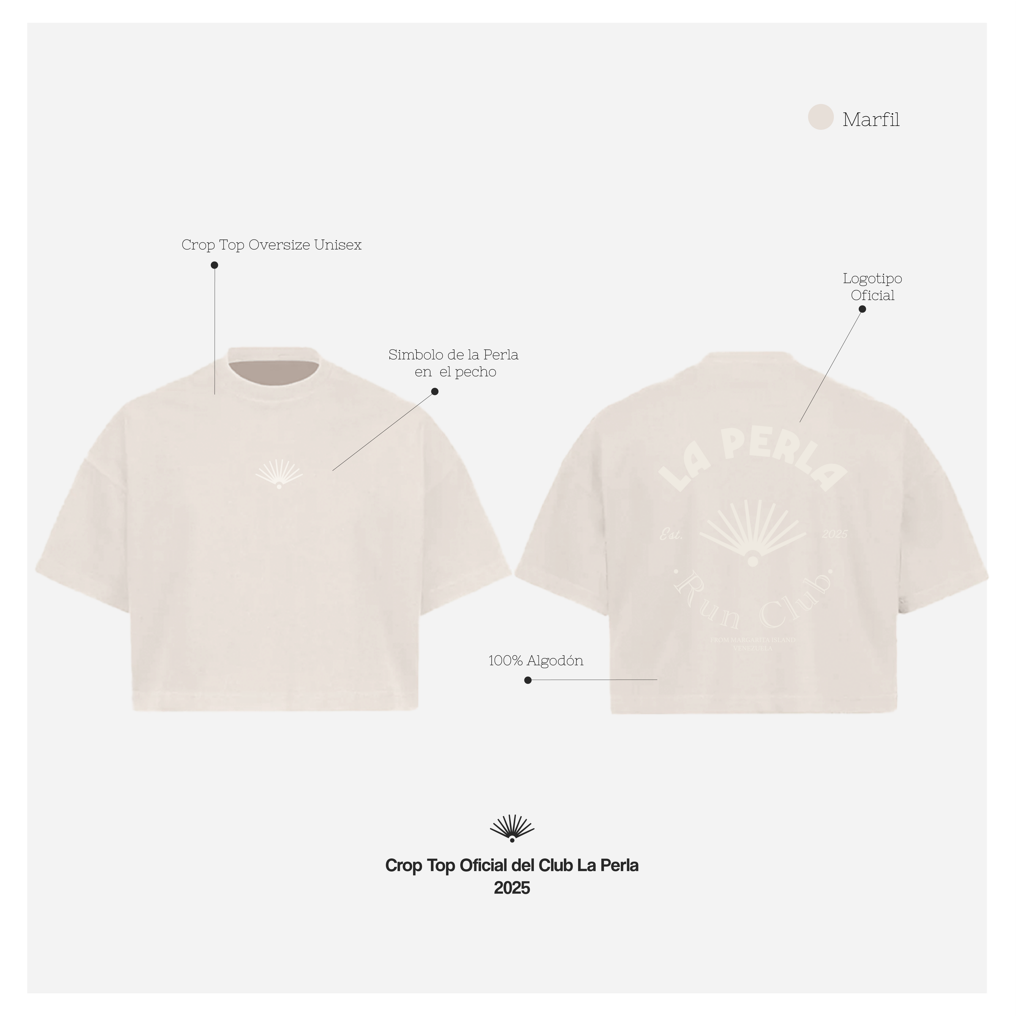 Crop Top Camisa Oficial La Perla Run Club 2025