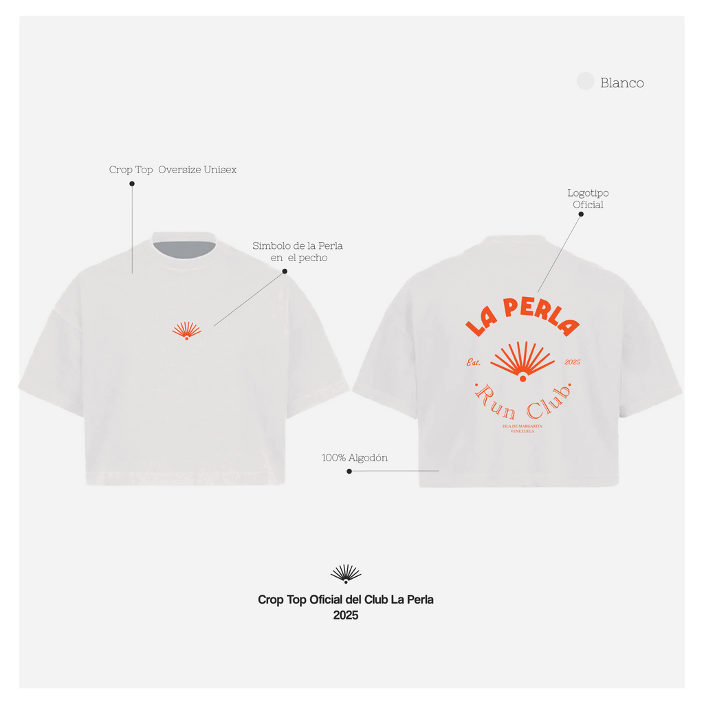 Crop Top Camisa Oficial La Perla Run Club 2025