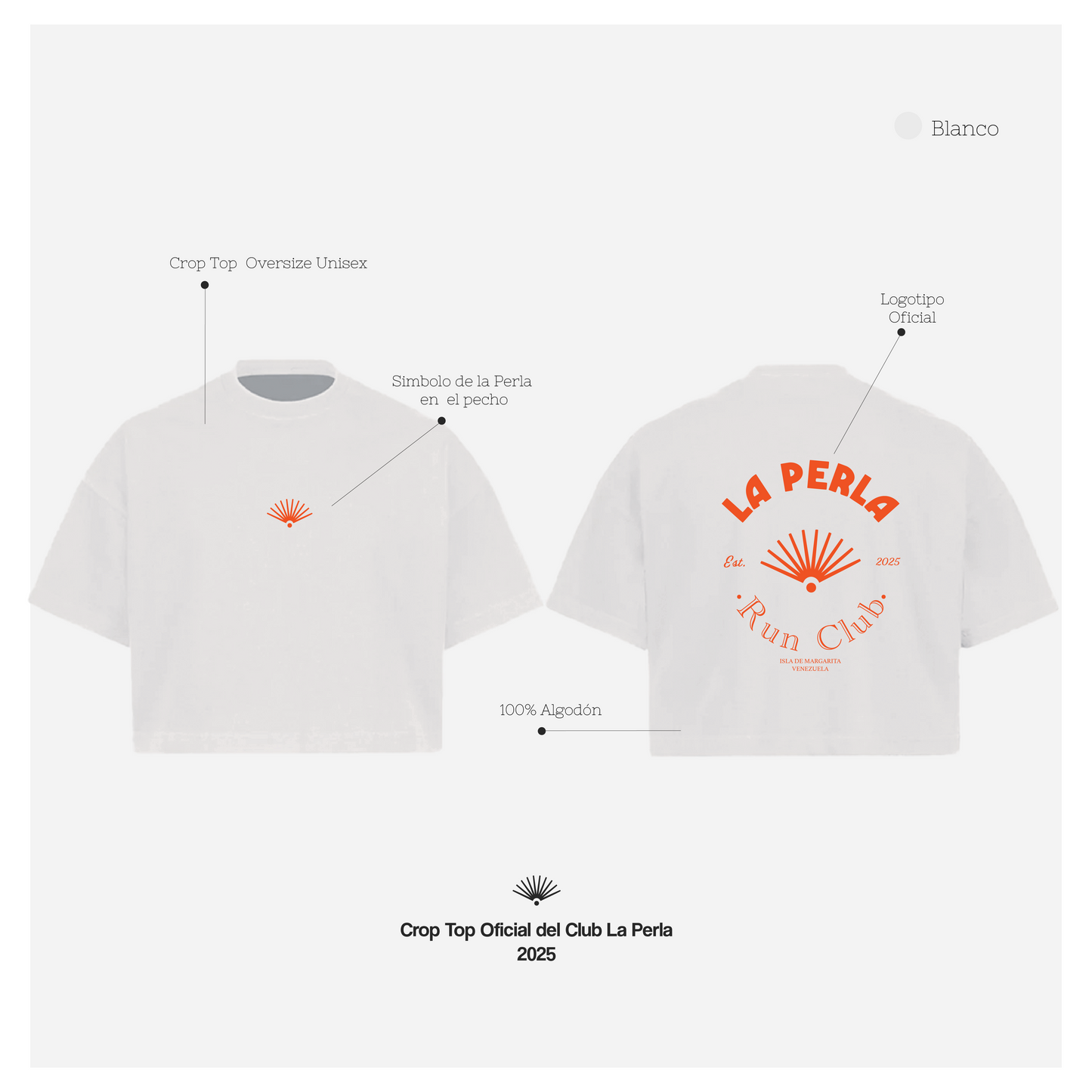 Crop Top Camisa Oficial La Perla Run Club 2025